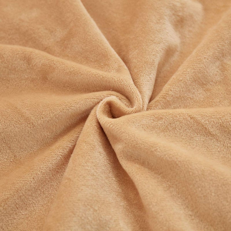 JAUXIO Diamond Pinch Pleated Crystal Velvet Pillowcases 2 Pack Solid Pintuck Throw Cushion Cover for Home Decor Hidden Zipper Closure (Camel, Standard) - Image 5